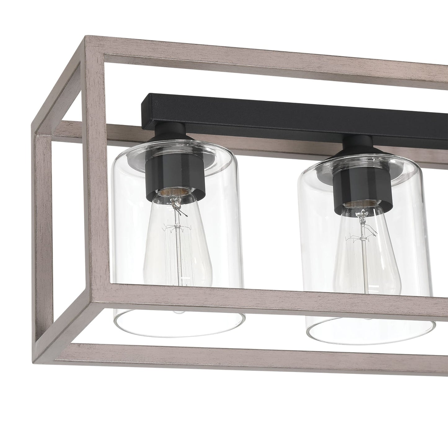 Suspension rectangulaire à 7 lumières Allegray de 52 pouces, style farmhouse, pour îlot de cuisine