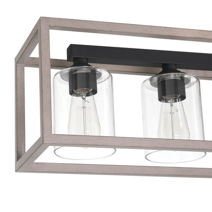 Suspension rectangulaire à 7 lumières Allegray de 52 pouces, style farmhouse, pour îlot de cuisine
