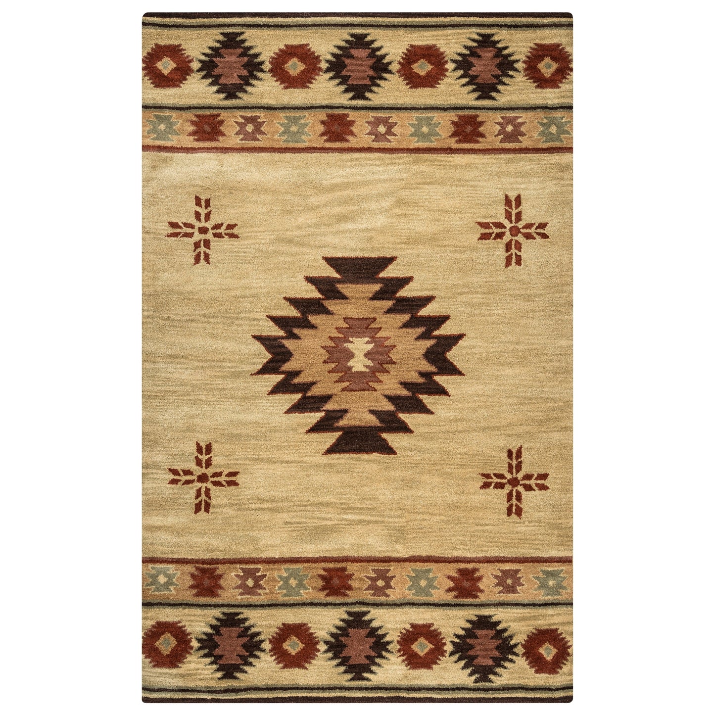 Tapis en laine à poils courts, style sud-ouest, Ryder d'Alora Decor