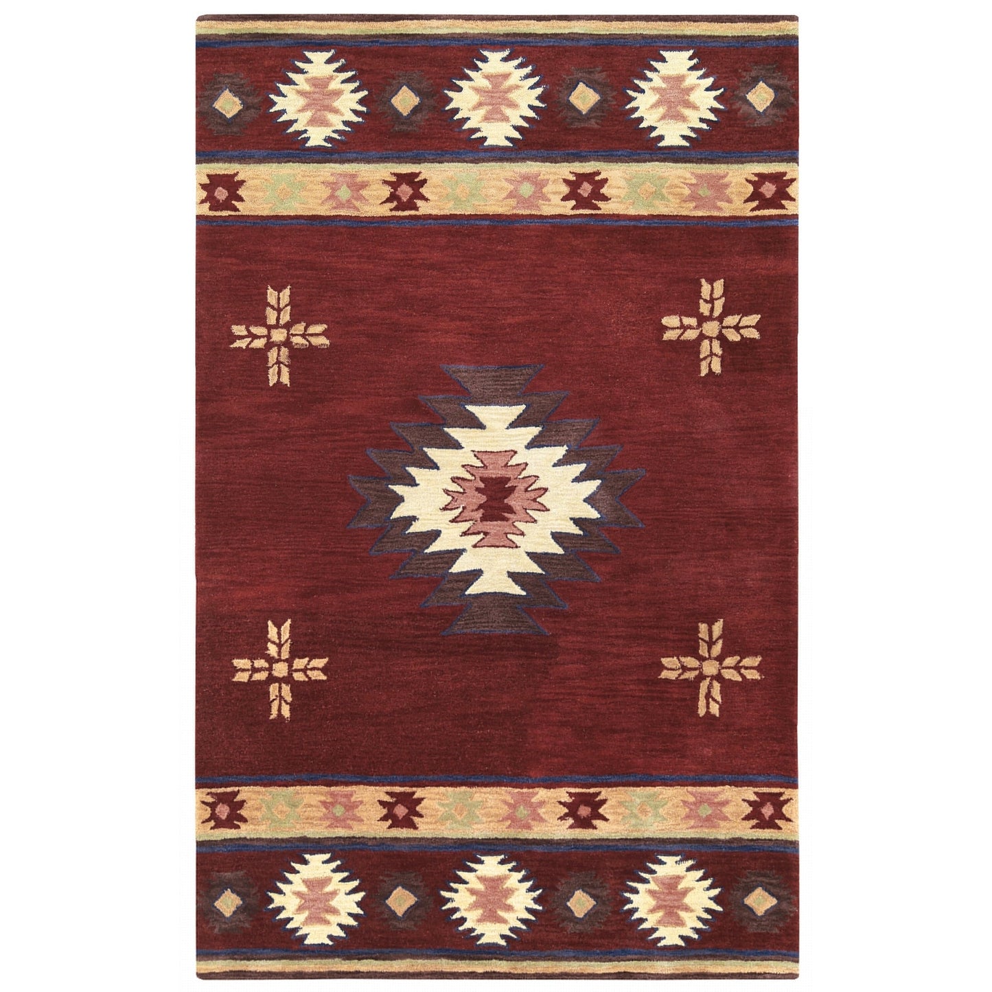 Tapis en laine à poils courts, style sud-ouest, Ryder d'Alora Decor