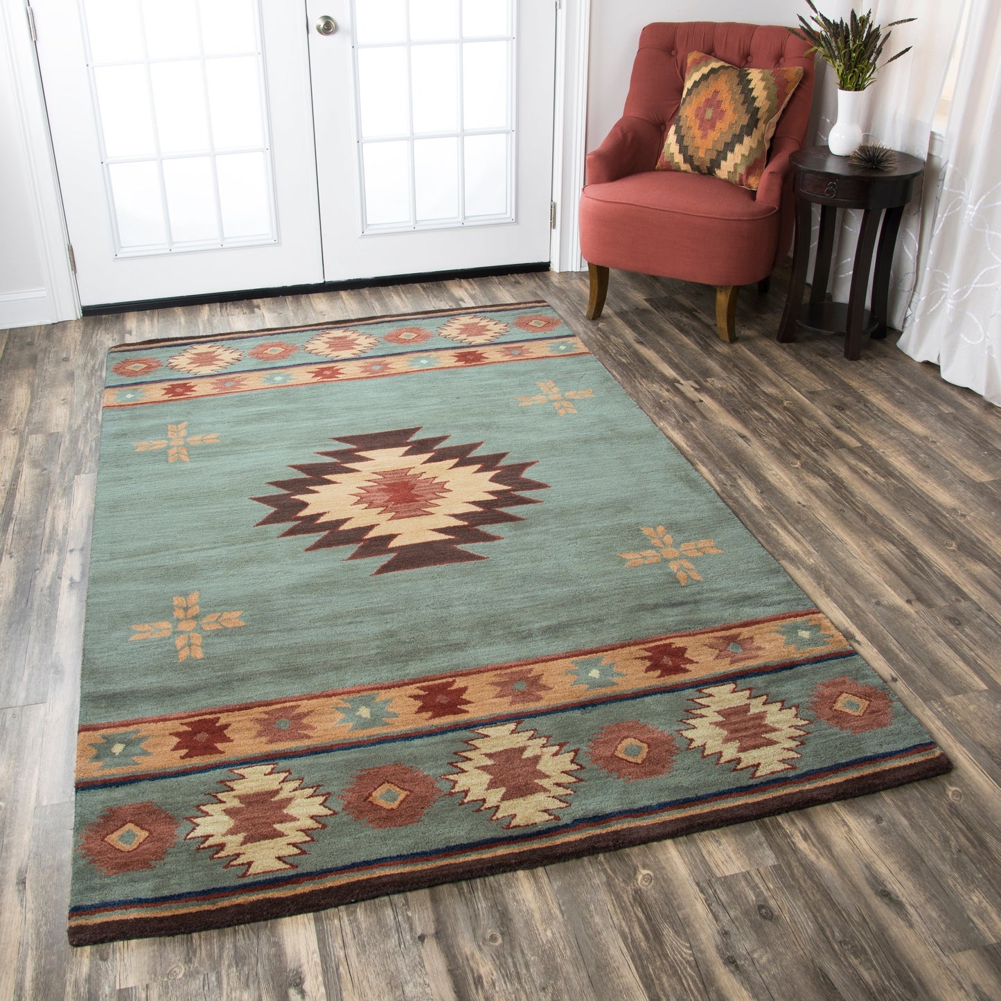Tapis en laine à poils courts, style sud-ouest, Ryder d'Alora Decor