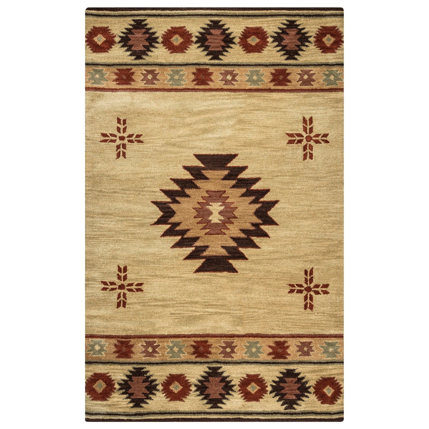 Tapis en laine à poils courts, style sud-ouest, Ryder d'Alora Decor