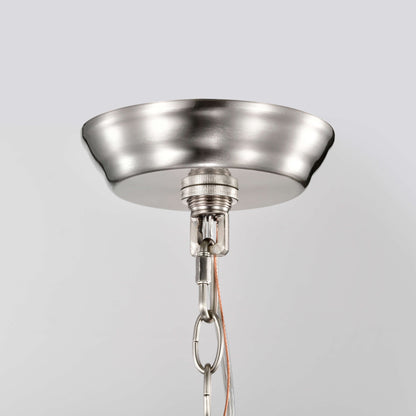 Suspension Anita avec abat-jour tambour et prismes en verre transparent