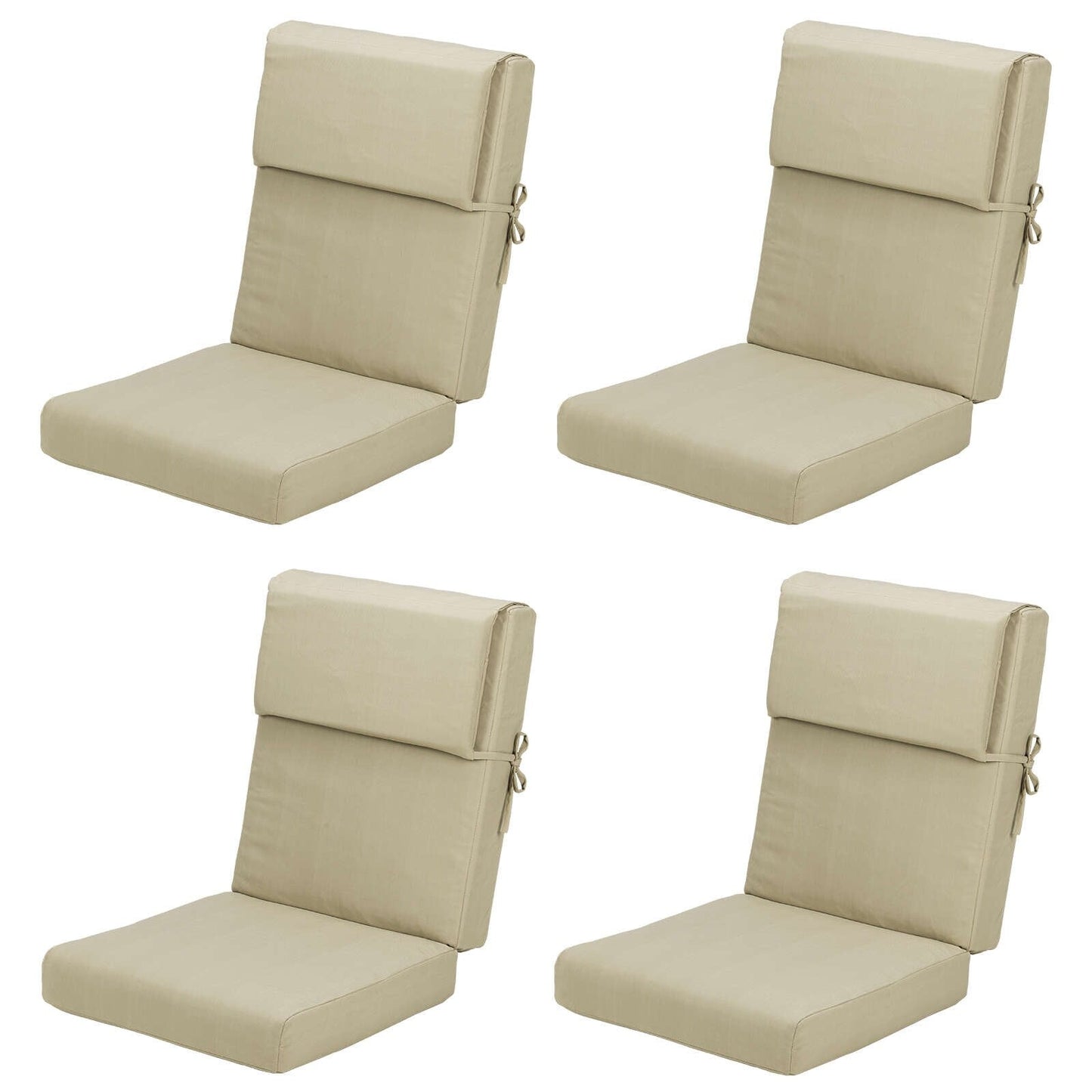 Aoodor Lot de 4 coussins pour chaises de jardin à dossier haut, 46x21x4 pouces (coussins uniquement)