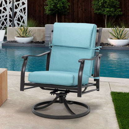 Aoodor Lot de 4 coussins pour chaises de jardin à dossier haut, 46x21x4 pouces (coussins uniquement)