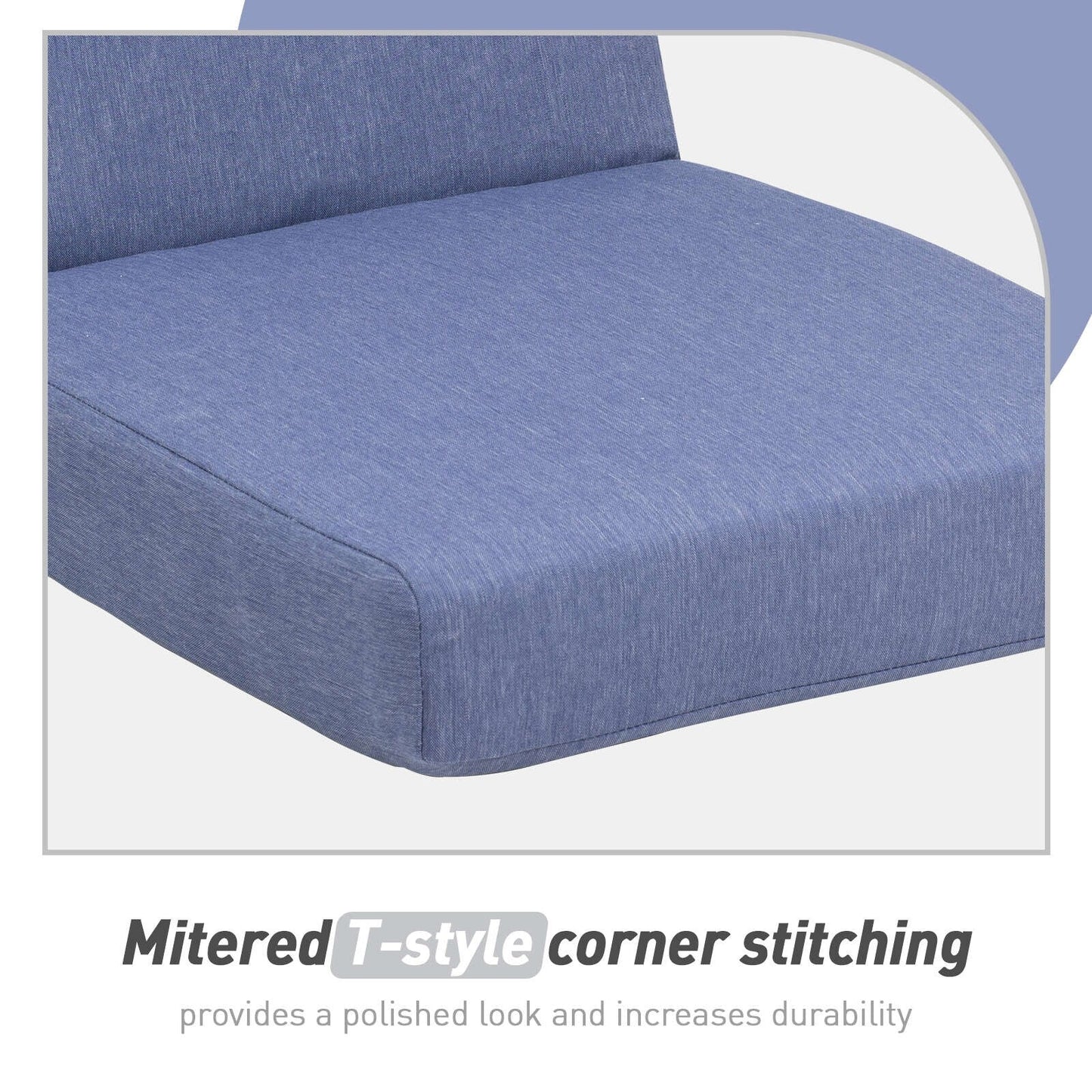 Aoodor Lot de 4 coussins pour chaises de jardin à dossier haut, 46x21x4 pouces (coussins uniquement)