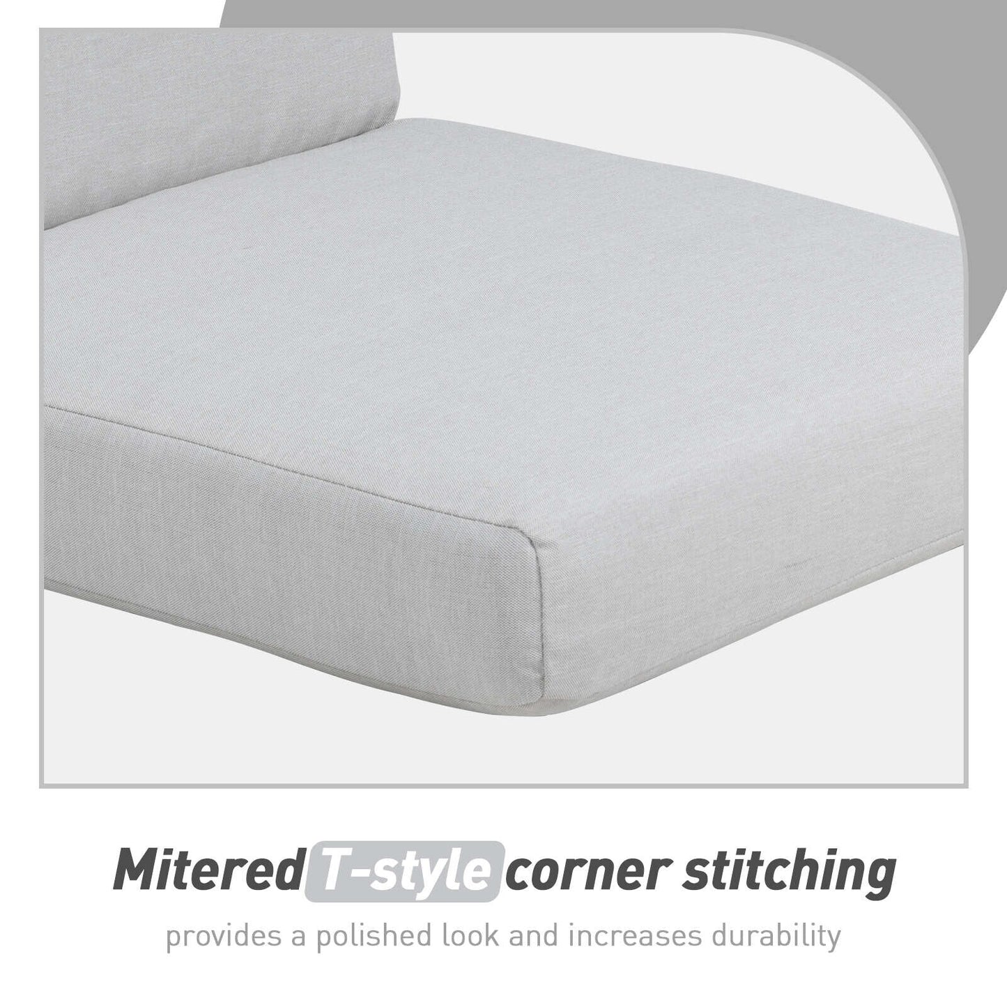 Aoodor Lot de 4 coussins pour chaises de jardin à dossier haut, 46x21x4 pouces (coussins uniquement)