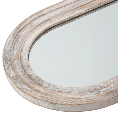 Dovelina Miroir mural en bois vieilli à arche rustique, miroir au sol pleine longueur