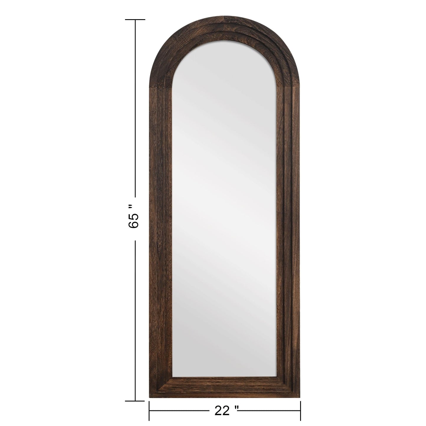 Dovelina Miroir mural en bois vieilli à arche rustique, miroir au sol pleine longueur