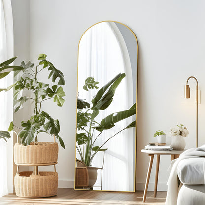 Dovelina Miroir mural à poser, miroir de corps entier, miroir de sol à arche