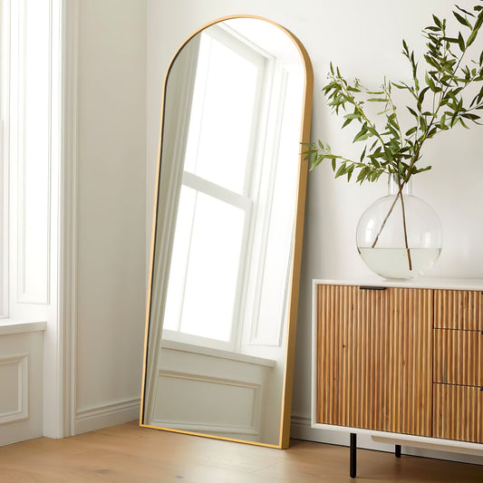 Grand miroir moderne à encadrement incurvé
