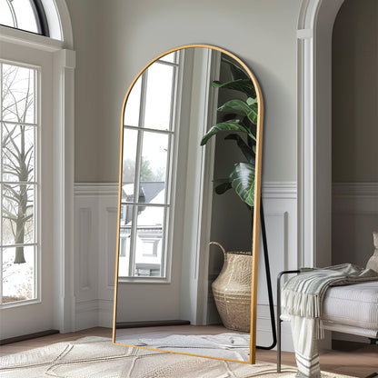 Grand miroir moderne à encadrement incurvé