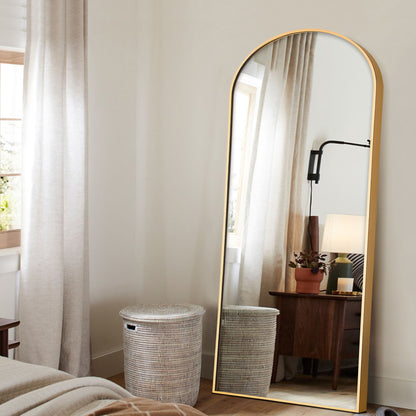 Grand miroir moderne à encadrement incurvé