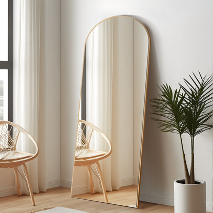 Grand miroir moderne à encadrement incurvé