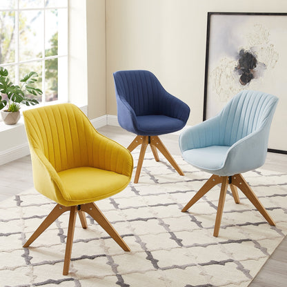 Fauteuil pivotant à accoudoirs pour bureau moderne Art Leon avec pieds en bois