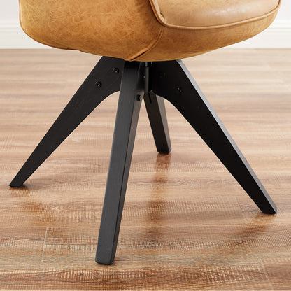 Fauteuil pivotant à accoudoirs pour bureau moderne Art Leon avec pieds en bois