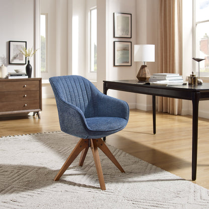Fauteuil pivotant à accoudoirs pour bureau moderne Art Leon avec pieds en bois