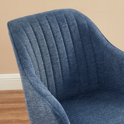 Fauteuil pivotant à accoudoirs pour bureau moderne Art Leon avec pieds en bois