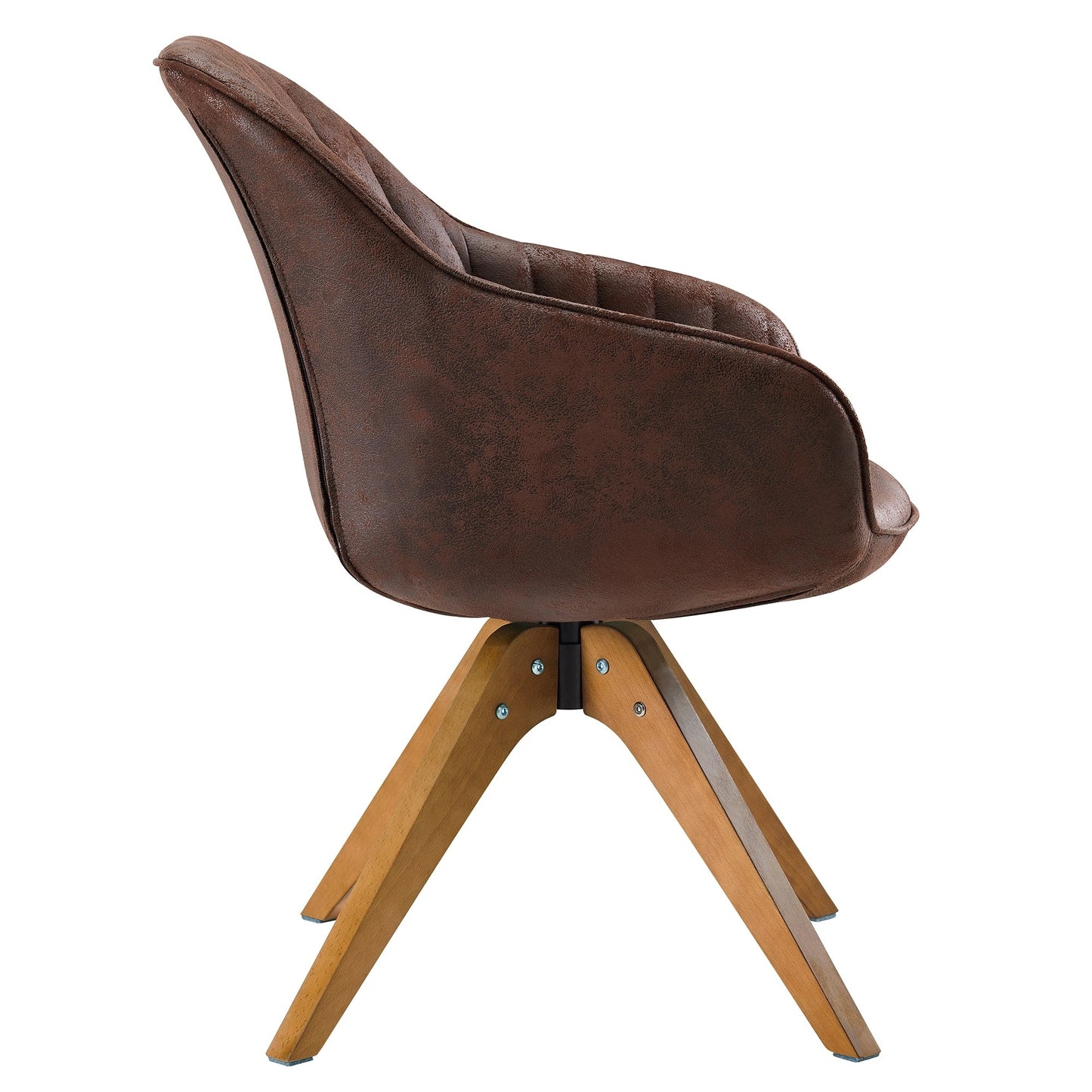 Fauteuil pivotant à accoudoirs pour bureau moderne Art Leon avec pieds en bois