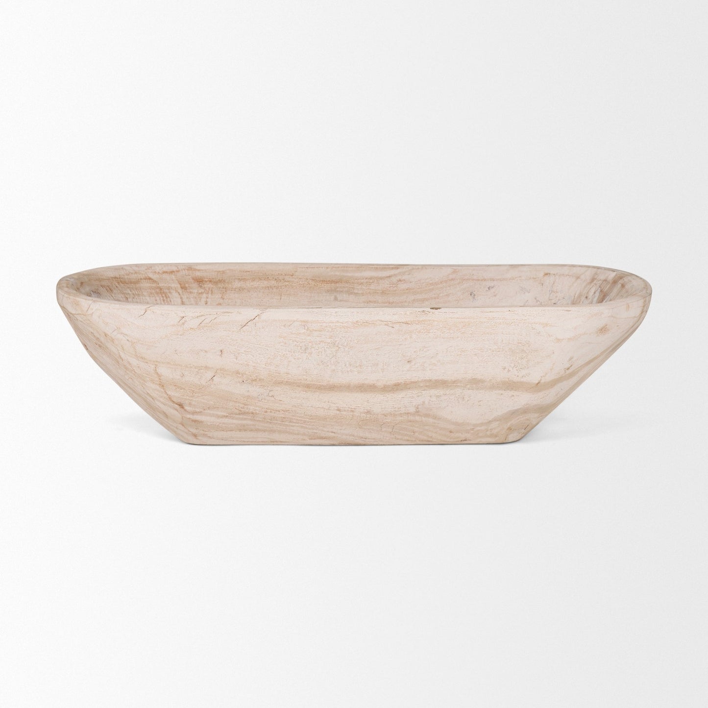 Bol rectangulaire extra large en bois de récupération noir-brun Athena - 26,0L x 10,0l x 7,0H