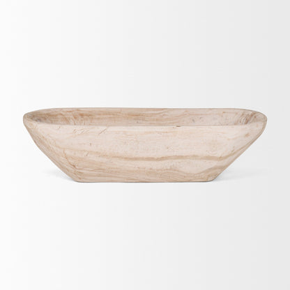 Bol rectangulaire extra large en bois de récupération noir-brun Athena - 26,0L x 10,0l x 7,0H