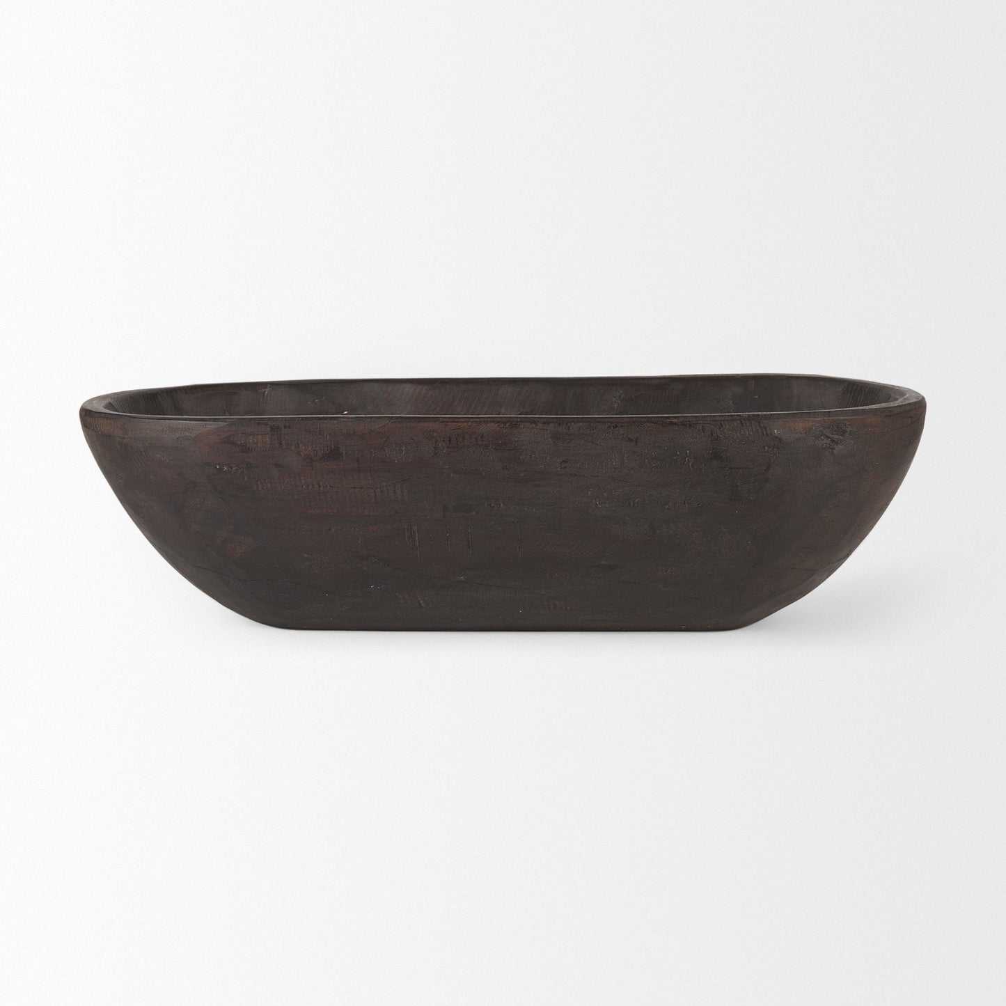 Bol rectangulaire extra large en bois de récupération noir-brun Athena - 26,0L x 10,0l x 7,0H