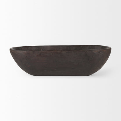 Bol rectangulaire extra large en bois de récupération noir-brun Athena - 26,0L x 10,0l x 7,0H