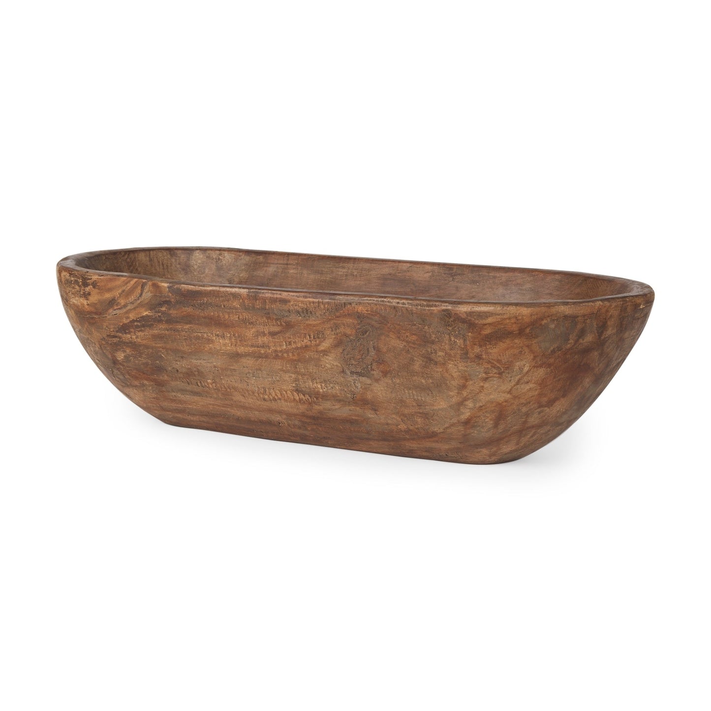 Bol rectangulaire extra large en bois de récupération noir-brun Athena - 26,0L x 10,0l x 7,0H
