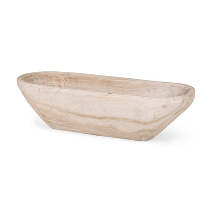 Bol rectangulaire extra large en bois de récupération noir-brun Athena - 26,0L x 10,0l x 7,0H