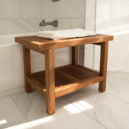 Table/Banc de douche en teck d'Indonésie d'Aurora Home