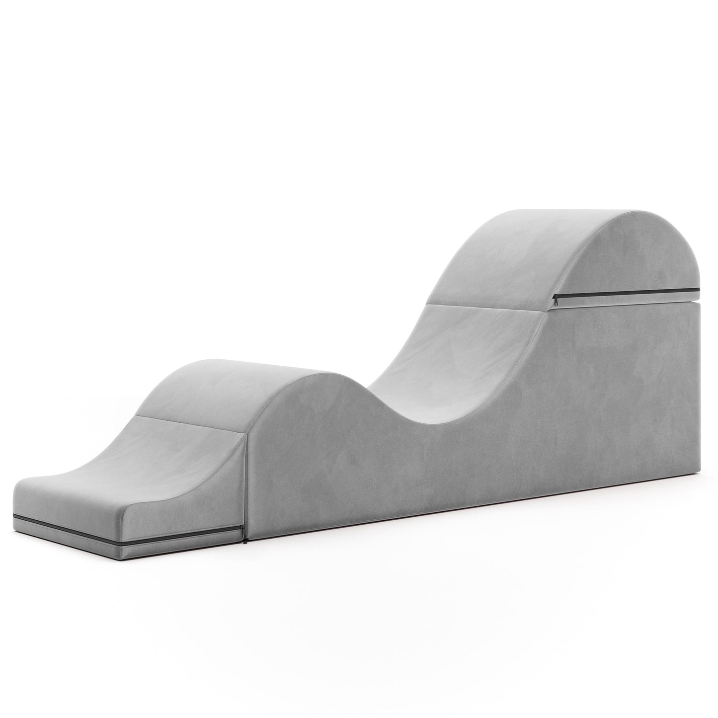 Chaise longue convertible Avana Kami / Yoga et massage - Pouf 2-en-1 avec chaise longue de yoga escamotable, microvelours - N/A