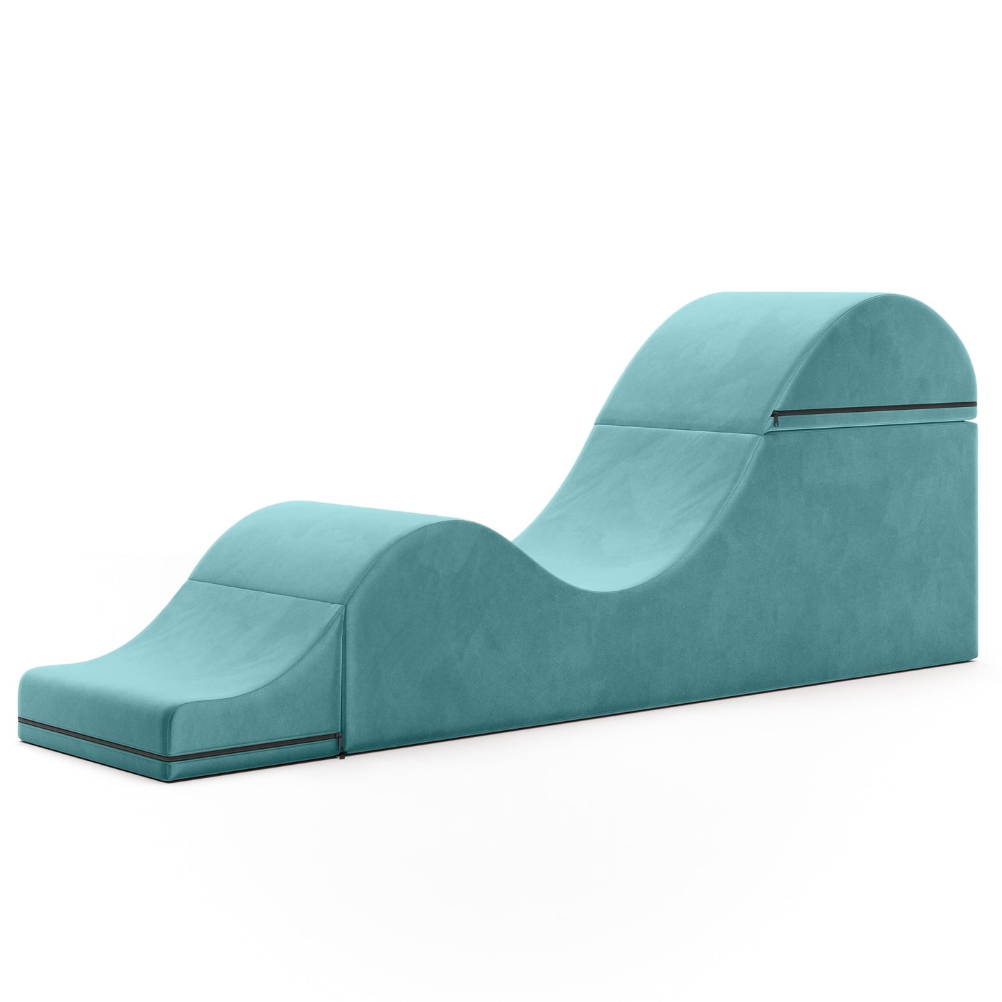 Chaise longue convertible Avana Kami / Yoga et massage - Pouf 2-en-1 avec chaise longue de yoga escamotable, microvelours - N/A