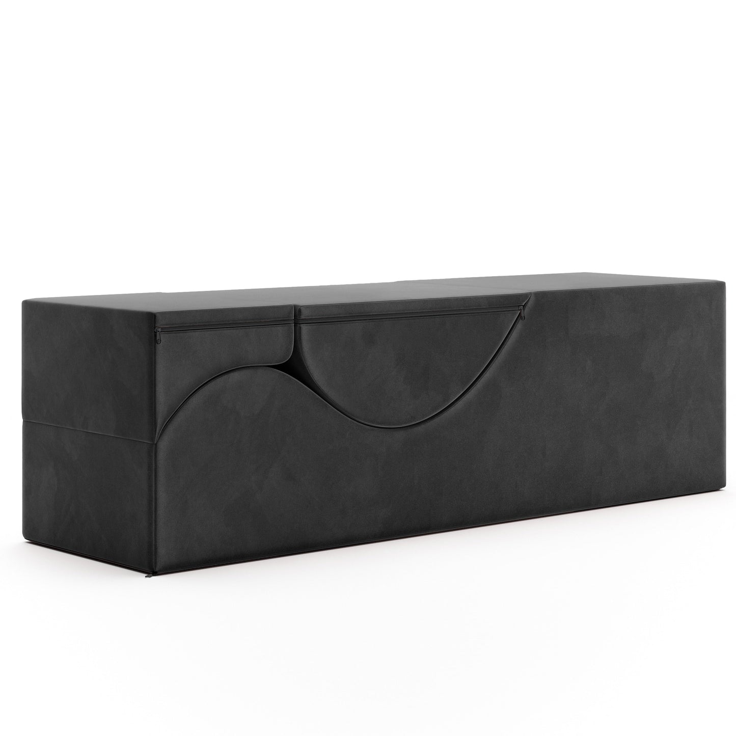 Chaise longue convertible Avana Kami / Yoga et massage - Pouf 2-en-1 avec chaise longue de yoga escamotable, microvelours - N/A