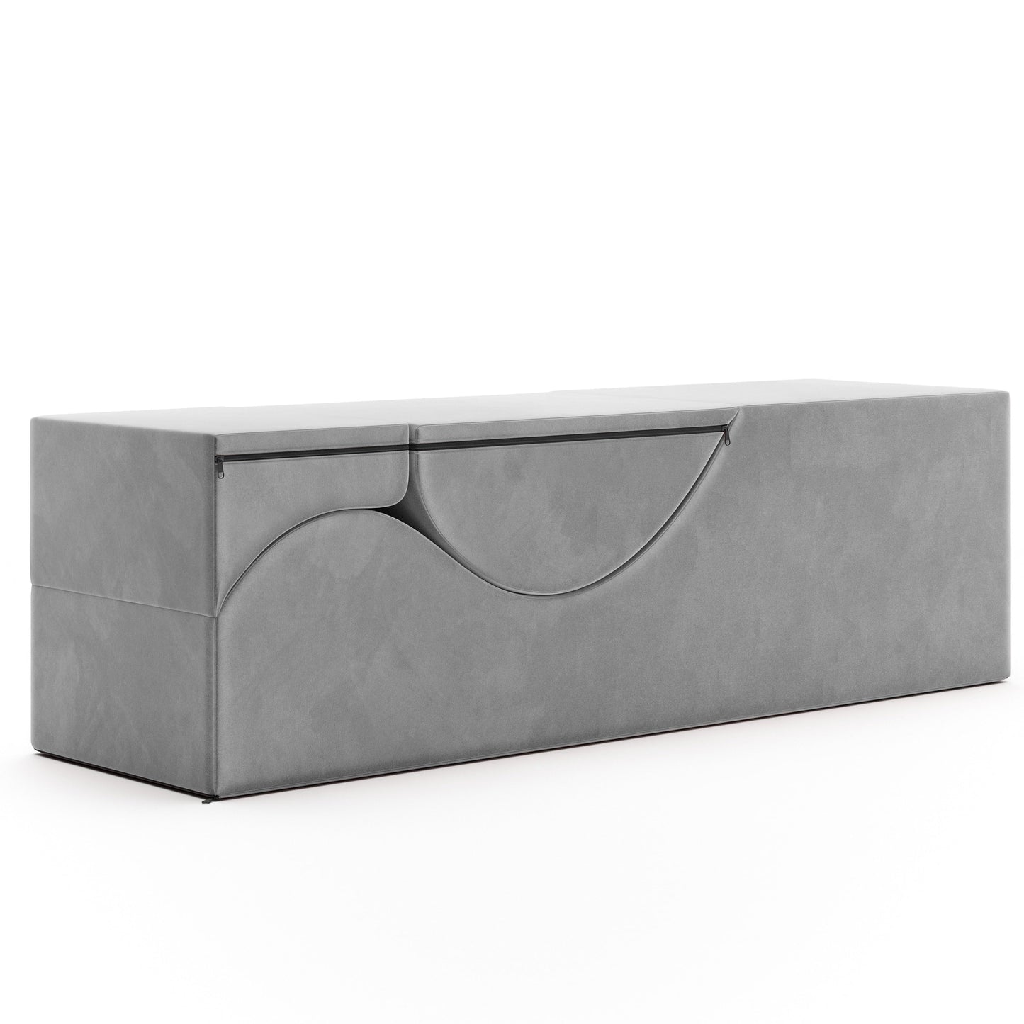 Chaise longue convertible Avana Kami / Yoga et massage - Pouf 2-en-1 avec chaise longue de yoga escamotable, microvelours - N/A