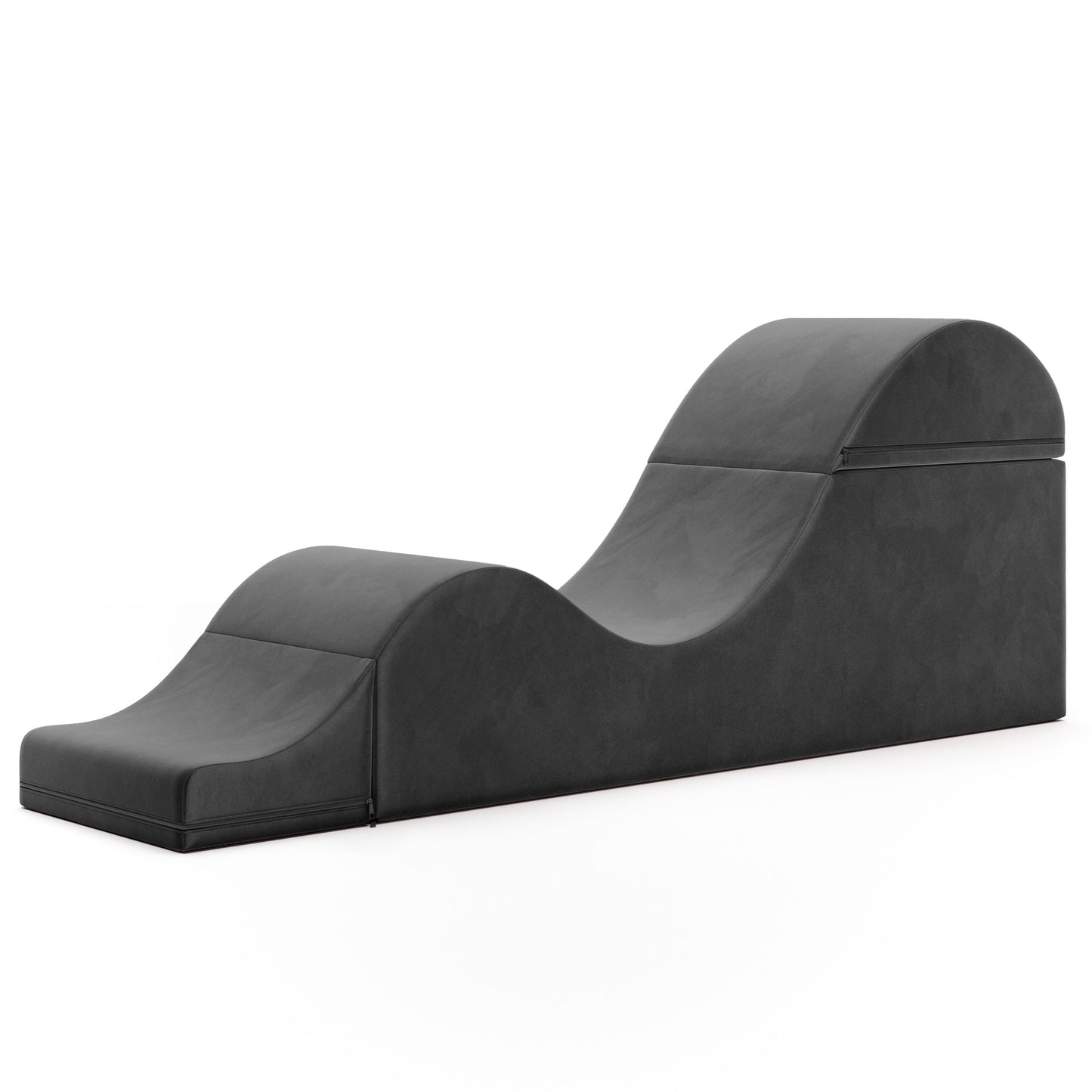 Chaise longue convertible Avana Kami / Yoga et massage - Pouf 2-en-1 avec chaise longue de yoga escamotable, microvelours - N/A