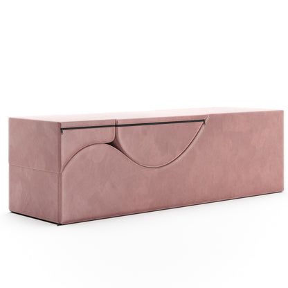 Chaise longue convertible Avana Kami / Yoga et massage - Pouf 2-en-1 avec chaise longue de yoga escamotable, microvelours - N/A