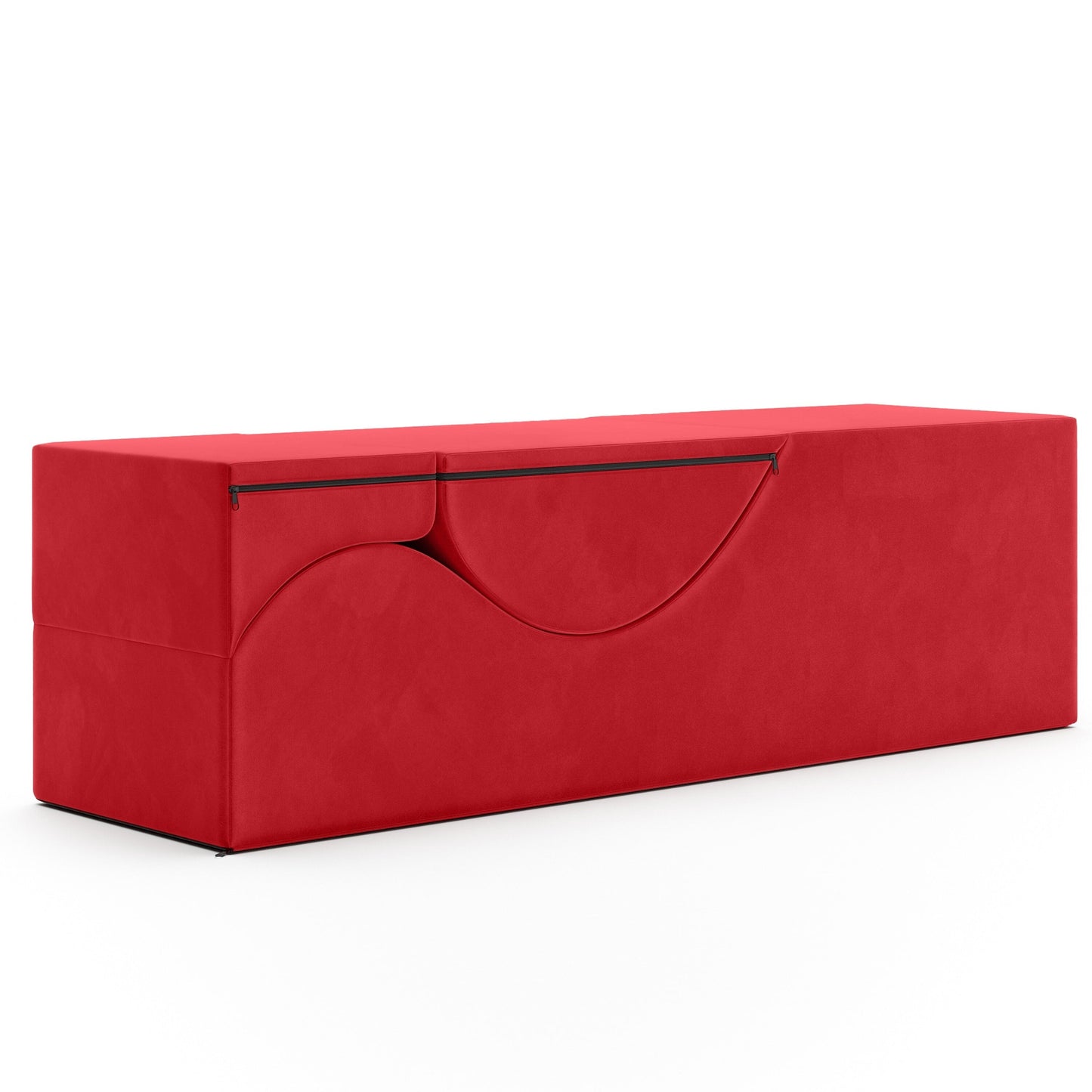 Chaise longue convertible Avana Kami / Yoga et massage - Pouf 2-en-1 avec chaise longue de yoga escamotable, microvelours - N/A