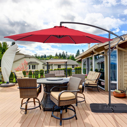 Parasol de jardin déporté BONOSUKI 10 pieds, parasol suspendu d'extérieur