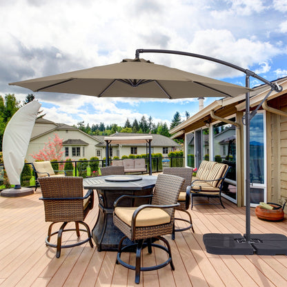 Parasol de jardin déporté BONOSUKI 10 pieds, parasol suspendu d'extérieur