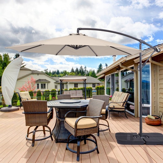 Parasol de jardin déporté BONOSUKI 10 pieds, parasol suspendu d'extérieur