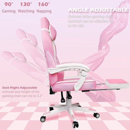 Chaise de jeu de style course BOSSIN, chaise de jeu pour joueurs grands et lourds (jusqu'à 136 kg), chaise de bureau à dossier haut.