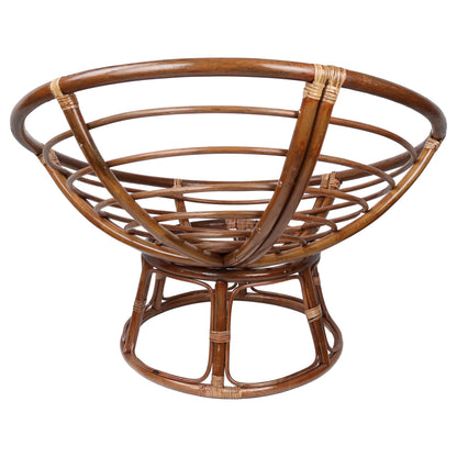 Fauteuil Papasan en rotin Bali de 107 cm avec coussin en toile twill