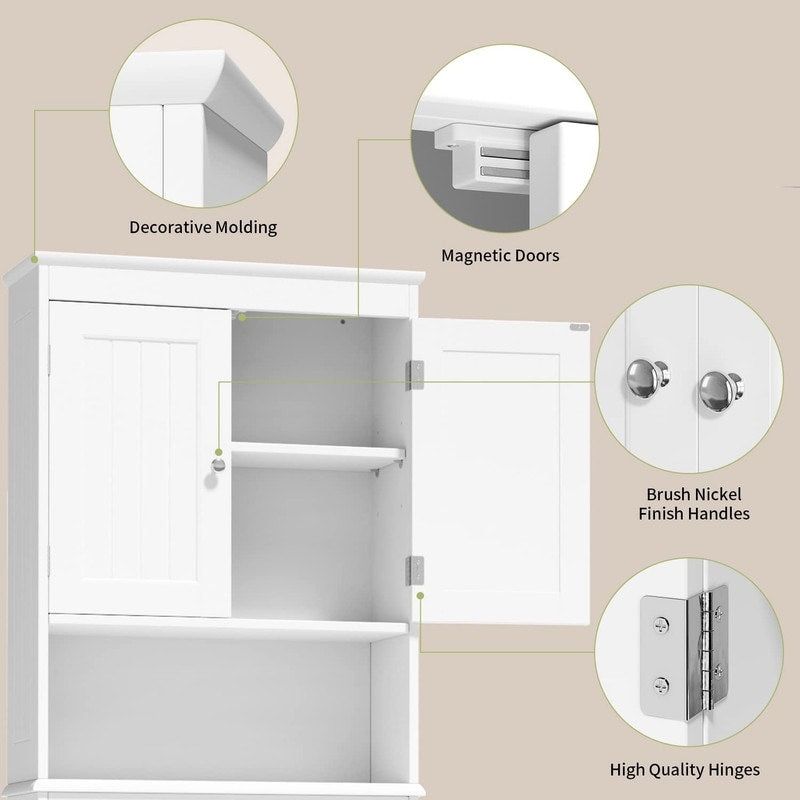 Meuble de rangement pour salle de bain, meuble de rangement pour WC, étagère de salle de bain au-dessus des toilettes, gain de place pour WC