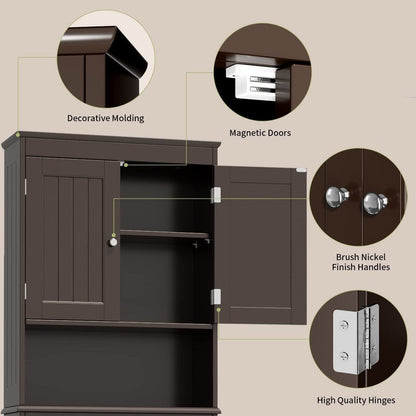 Meuble de rangement pour salle de bain, meuble de rangement pour WC, étagère de salle de bain au-dessus des toilettes, gain de place pour WC