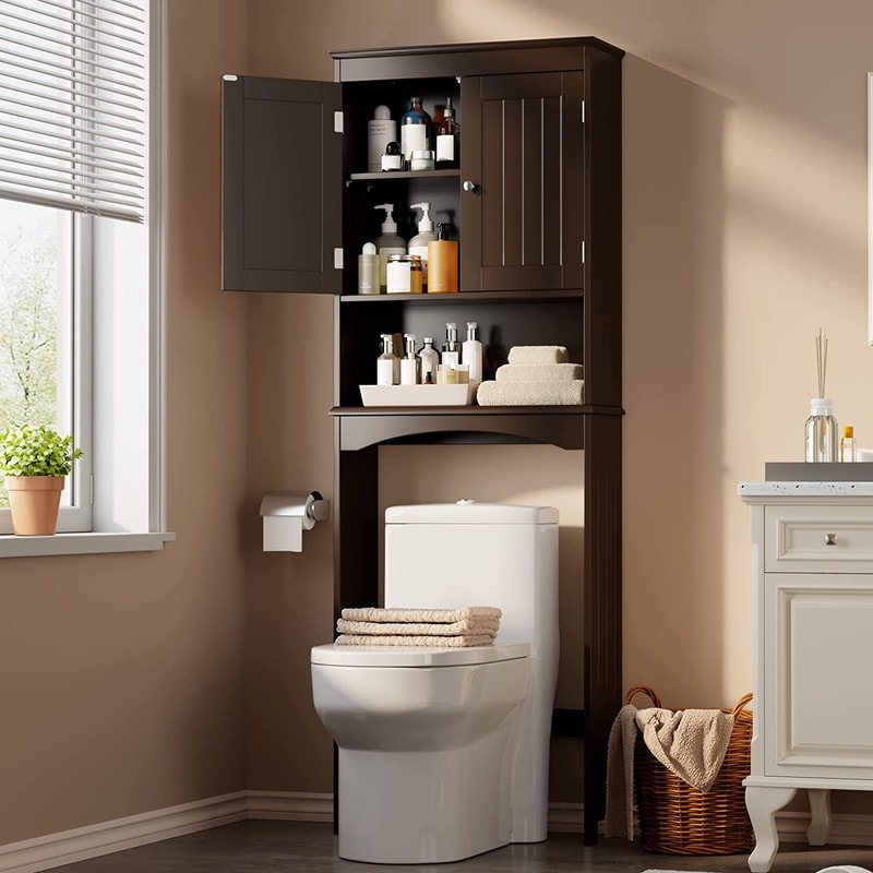 Meuble de rangement pour salle de bain, meuble de rangement pour WC, étagère de salle de bain au-dessus des toilettes, gain de place pour WC