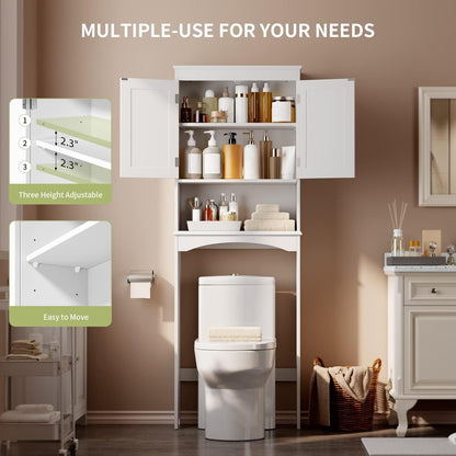 Meuble de rangement pour salle de bain, meuble de rangement pour WC, étagère de salle de bain au-dessus des toilettes, gain de place pour WC