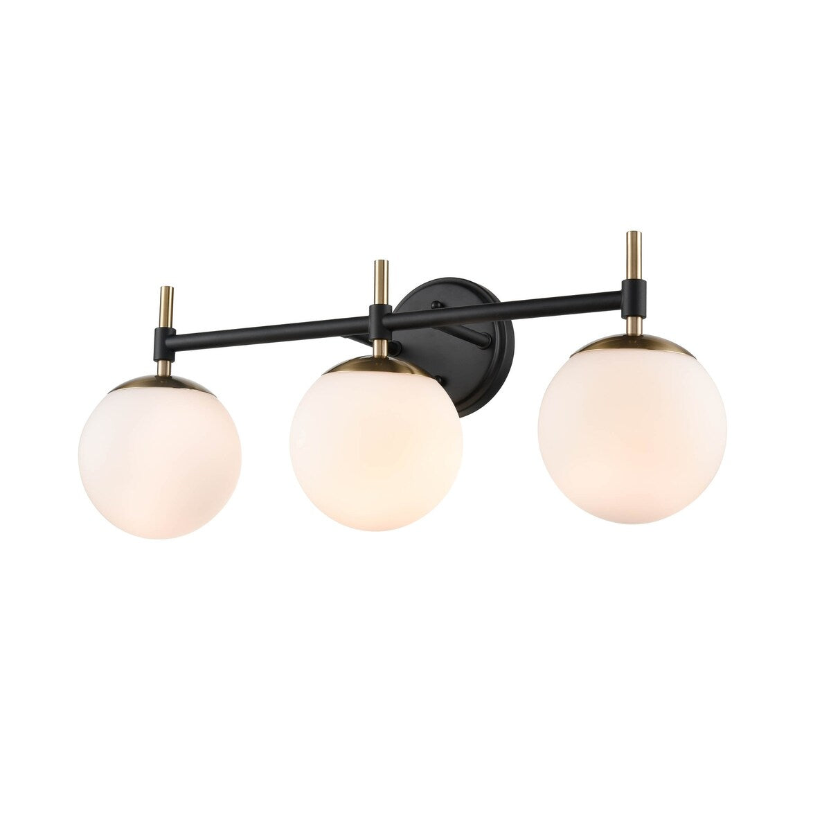 929 Lighting Lustre de salle de bain à 3 lumières, disponible en plusieurs finitions avec abat-jours en verre opale.