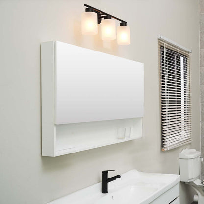Applique murale de salle de bain Bellevue Lydia à 3 lumières, 23 pouces de large, avec abat-jour givré