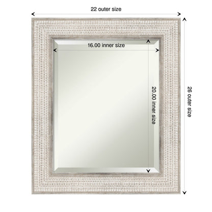 Miroir mural de salle de bain en bois biseauté - Cadre argenté Trellis - Trellis Argenté