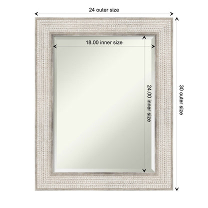 Miroir mural de salle de bain en bois biseauté - Cadre argenté Trellis - Trellis Argenté